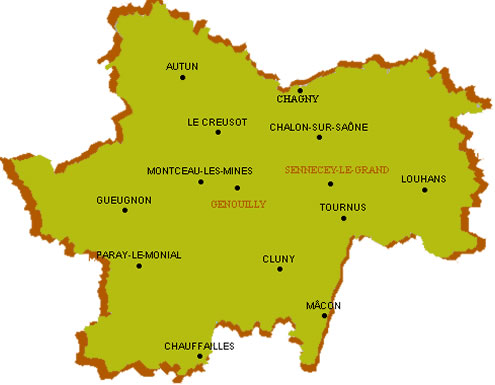 Carte de Saone et Loire
